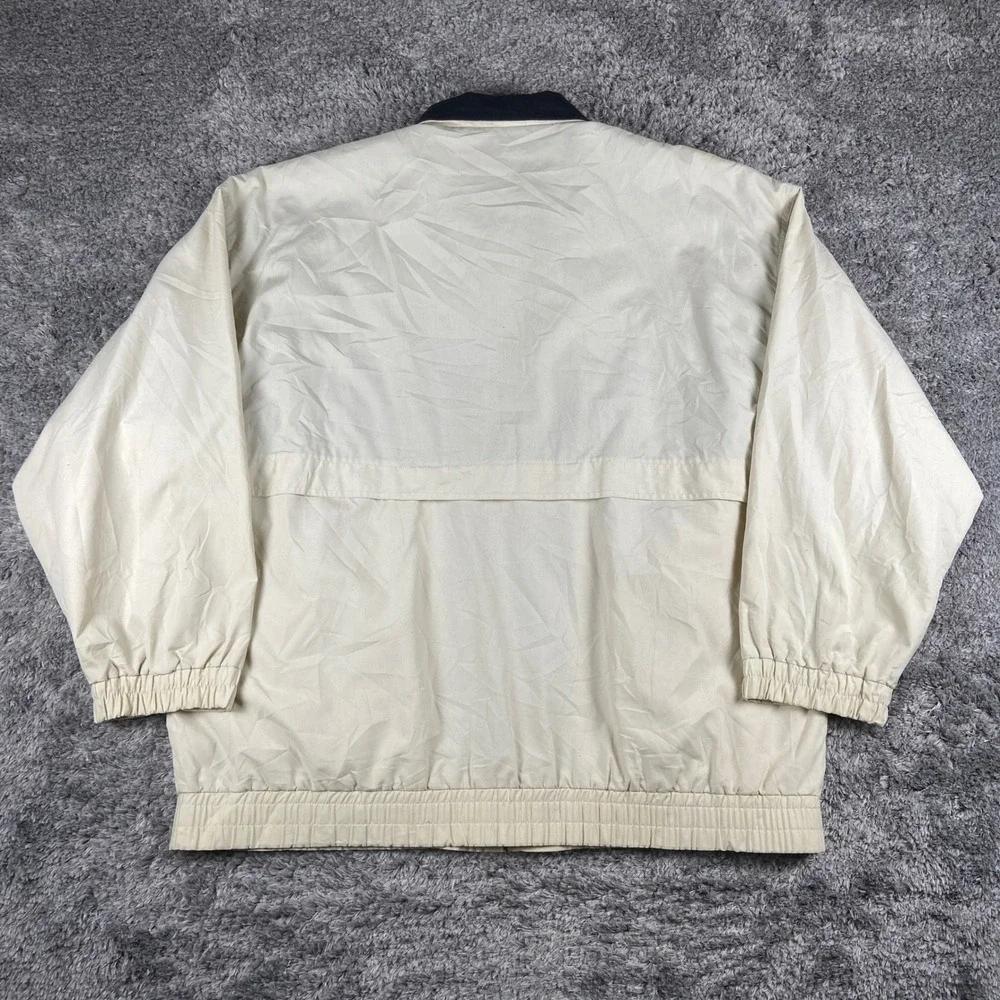 Vintage AM Player Windbreaker Jacket‎ Mens XL Cream Willowbrook GC Golf Course